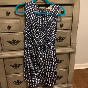 Navy and White Forever 21 Silky Dress Size Medium
